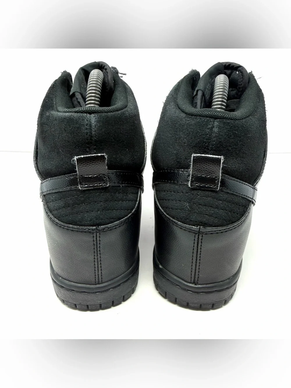 Nike Women’s Dunk Sky Hi Hidden Wedge Sneakers Sz 9 Black Suede Shoes 528899-004